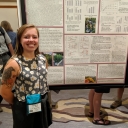 Katie Krogmeier with poster at Botany 2019