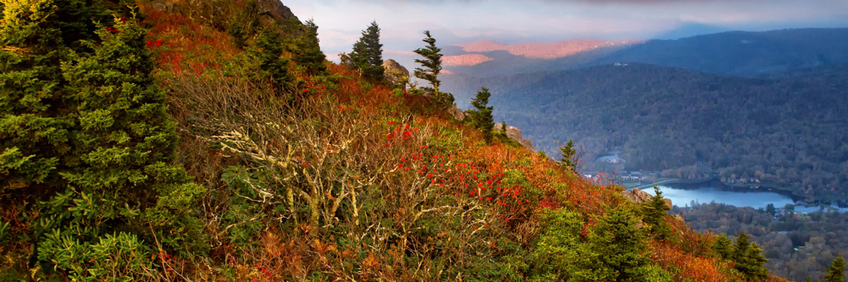 grandfather mountain with fall foliage