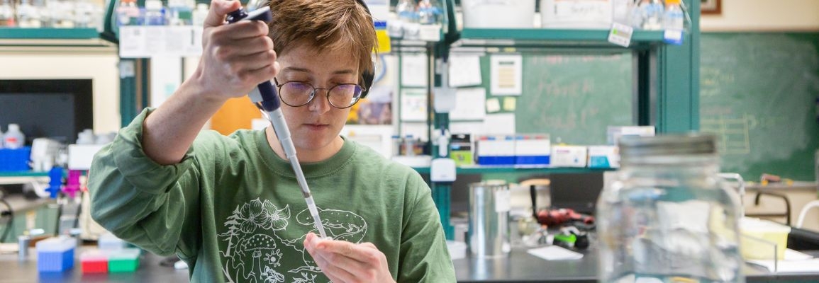 A student in the lab.