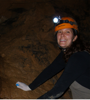 Dr. Brauer in a cave